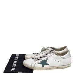 Pre Owned Golden Goose White Leather SuperStar Low Top Sneakers Size 39