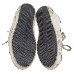 Pre Owned Golden Goose White Leather SuperStar Low Top Sneakers Size 39