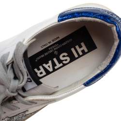 Pre Owned Golden Superstar White/Blue  Leather Low -Top Sneaker Size 37