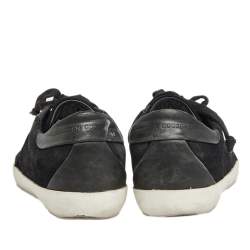 Pre Owned Golden Goose Black/Grey Suede And Leather Super Star Low Top Sneakers Size 37