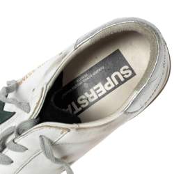 Pre Owned Golden Goose White Leather Superstar Low-Top Sneakers Size 40