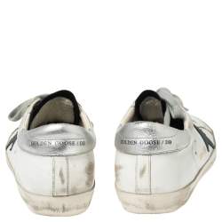 Pre Owned Golden Goose White Leather Superstar Low-Top Sneakers Size 40