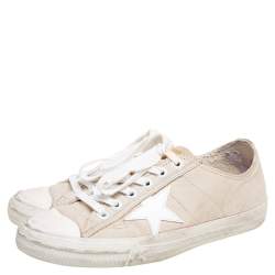 Pre Owned Golden Goose Grey Nubuck Leather SuperStar Low Top Sneakers Size 39