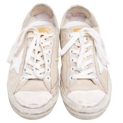 Pre Owned Golden Goose Grey Nubuck Leather SuperStar Low Top Sneakers Size 39