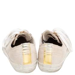 Pre Owned Golden Goose Grey Nubuck Leather SuperStar Low Top Sneakers Size 39