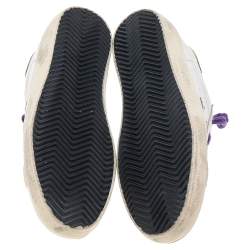 Pre Owned Golden Goose White Leather Superstar Glitter Embellished Low Top Sneakers Size 38