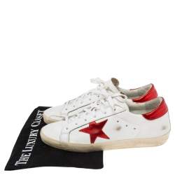 Pre Owned Golden Goose White Leather Embellished Star Low Top Sneakers Size 39