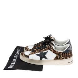 Pre Owned Golden Goose Multicolor Pony Hair And Leather Super Star Low Top Sneakers Size 39