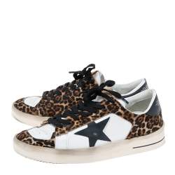 Pre Owned Golden Goose Multicolor Pony Hair And Leather Super Star Low Top Sneakers Size 39