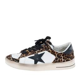 Pre Owned Golden Goose Multicolor Pony Hair And Leather Super Star Low Top Sneakers Size 39