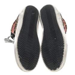 Pre Owned Golden Goose Black/Beige Calf Hair And Suede Mid Star Sneakers Size 36