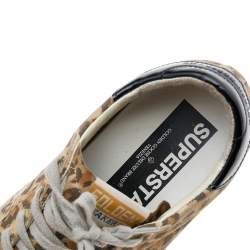 Pre Owned Golden Goose Beige Patent Leather And Suede Superstar Sneakers Size 36