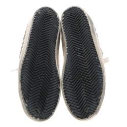 Pre Owned Golden Goose Gold Glitter Francy High Top Sneakers Size 35