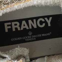 Pre Owned Golden Goose Gold Glitter Francy High Top Sneakers Size 35