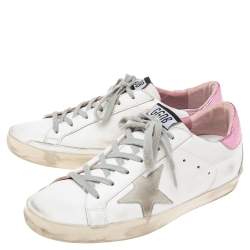 Pre Owned Golden Goose White Leather Superstar Sneakers Size 39