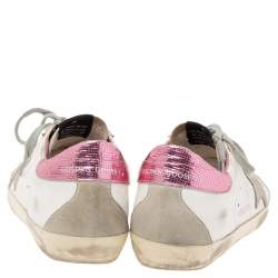 Pre Owned Golden Goose White Leather Superstar Sneakers Size 39