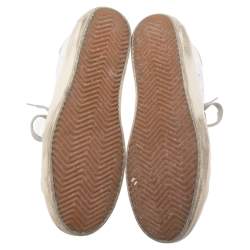 Pre Owned Golden Goose White Leather Superstar Sneakers Size 39