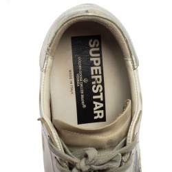 Pre Owned Golden Goose White Leather And Suede Hi Star Low Top Sneakers Size 39