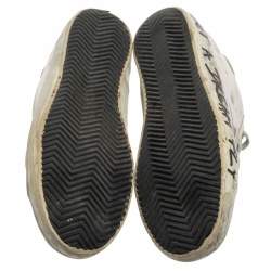 Pre Owned Golden Goose White Leather And Suede Hi Star Low Top Sneakers Size 39