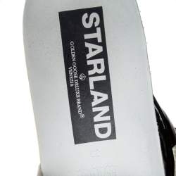 Pre Owned Golden Goose White/Brown Nylon and Animal Print Patent Leather Low-Top Sneakers Size 39