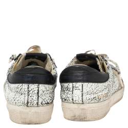 Golden Goose White/Black Crackled Leather Superstar Low-Top Sneakers Size 39