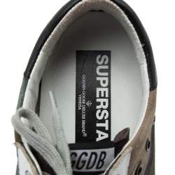Pre Owned Golden Goose Multicolor  Camouflage Canvas and Suede Superstar Sneakers Size 43