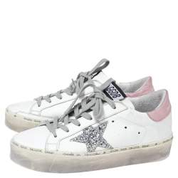 Pre Owned Golden Goose White Leather Superstar  Sneakers Size 35