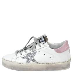 Pre Owned Golden Goose White Leather Superstar  Sneakers Size 35