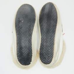 Pre Owned Golden Goose White/Beige Leather And Suede Superstar Sabot Shearling Sneakers Size 39