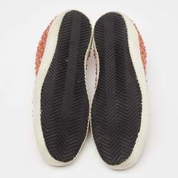 Pre Owned Golden Goose Orange PCV And Glitter Superstar Lace Up Sneakers Size 41