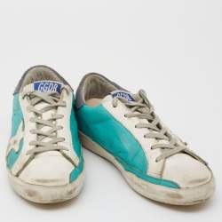 Pre Owned Golden Goose Tricolor Leather Superstar Low Top Sneakers Size 37