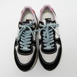 Pre Owned Golden Goose Multicolor Leather Glitter Running Sole Low Top Sneakers Size 37