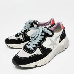 Pre Owned Golden Goose Multicolor Leather Glitter Running Sole Low Top Sneakers Size 37