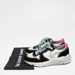 Pre Owned Golden Goose Multicolor Leather Glitter Running Sole Low Top Sneakers Size 37