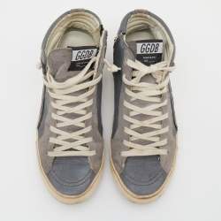 Pre Owned Golden Goose Grey Suede And Leather Slide High Top Sneakers Size 38 