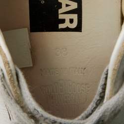 Pre Owned Golden Goose Tricolor Leather And Suede Superstar Low Top Sneakers Size 38