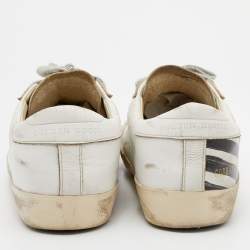 Pre Owned Golden Goose Tricolor Leather And Suede Superstar Low Top Sneakers Size 38