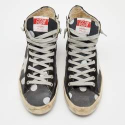 Golden Goose Black Canvas And Suede Francy High Top Sneakers Size 38