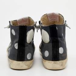 Golden Goose Black Canvas And Suede Francy High Top Sneakers Size 38