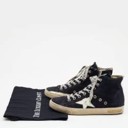 Pre Owned Golden Goose Blue Denim Star Francy High Top Sneakers Size 36