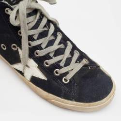 Pre Owned Golden Goose Blue Denim Star Francy High Top Sneakers Size 36
