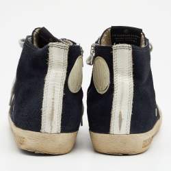 Pre Owned Golden Goose Blue Denim Star Francy High Top Sneakers Size 36