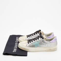 Pre Owned Golden Goose Metallic Multicolor Leather Superstar Sneakers Size 40