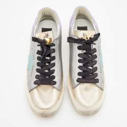 Pre Owned Golden Goose Metallic Multicolor Leather Superstar Sneakers Size 40