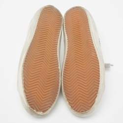 Pre Owned Golden Goose White Leather Star Cutout Sneakers Size 39