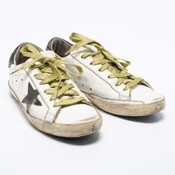 Golden Goose White Leather Superstar Low-Top Sneakers Size 39