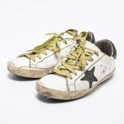 Golden Goose White Leather Superstar Low-Top Sneakers Size 39
