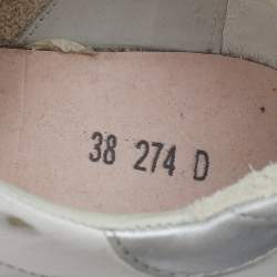 Golden Goose White/Grey Leather and Suede Superstar Sneakers Size 38
