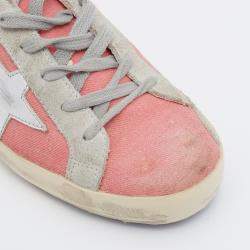 Golden Goose Multicolor Denim and Suede Superstar Sneakers Size 38
