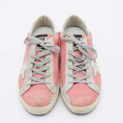 Golden Goose Multicolor Denim and Suede Superstar Sneakers Size 38